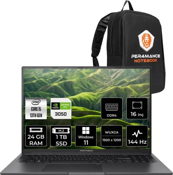 Asus Vivobook 16X İ5 13420H 24Gb 1Tb Ssd Rtx3050/4Gb 16" Wuxga 144Hz W11P Dizüstü Bilgisayar - Image 1