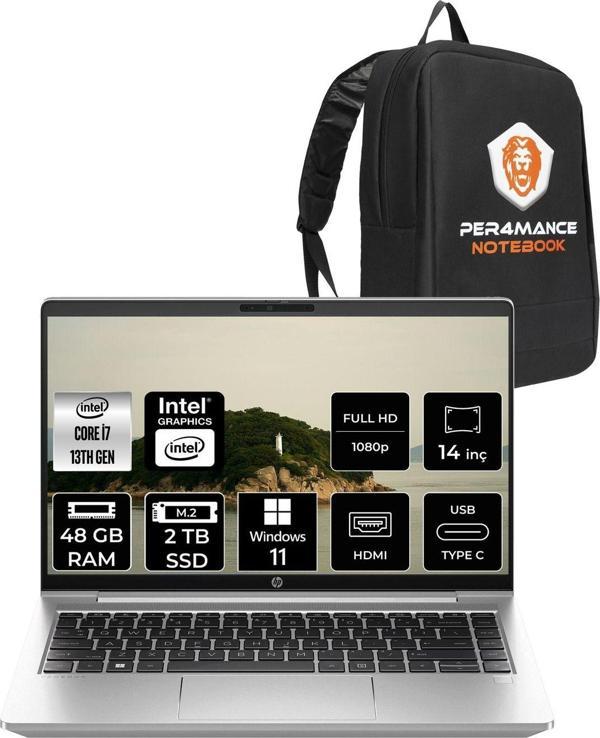 Hp Probook 440 G10 İ7-1355U 48Gb Ram 2Tb Ssd 14'' Fhd W11Home Dizüstü Bilgisayar & Per4 Çanta - Image 1