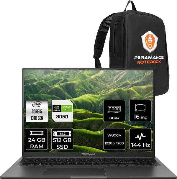 Asus Vivobook 16X İ5 13420H 24Gb 512Gb Ssd Rtx3050/4Gb 16" Wuxga 144Hz Fdos Dizüstü Bilgisayar - Image 1