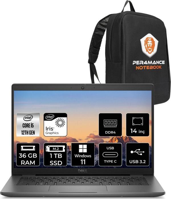 Dell Latitude 3440 İ5-1235U 36Gb Ram 1Tb Ssd 14'' Fhd W11Home Dizüstü Bilgisayar & Per4 Çanta - Image 1