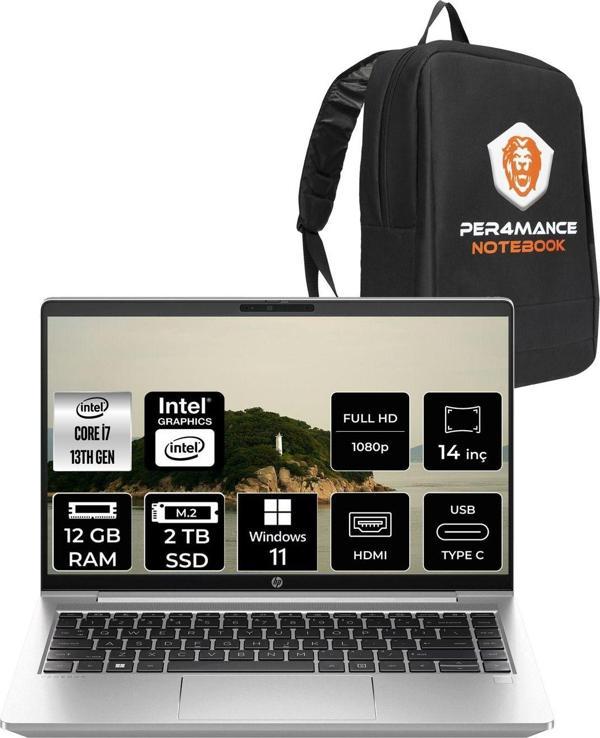 Hp Probook 440 G10 İ7-1355U 12Gb Ram 2Tb Ssd 14'' Fhd W11Home Dizüstü Bilgisayar & Per4 Çanta - Image 1