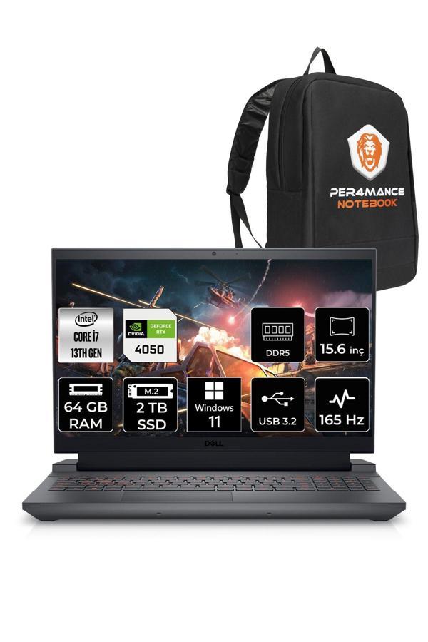 Dell G15 5530 İ7 13650Hx 64Gb 2Tb Ssd Rtx4050/6Gb 140W 165Hz 15.6'' Fhd W11H Gaming Laptop & Per4 - Image 1