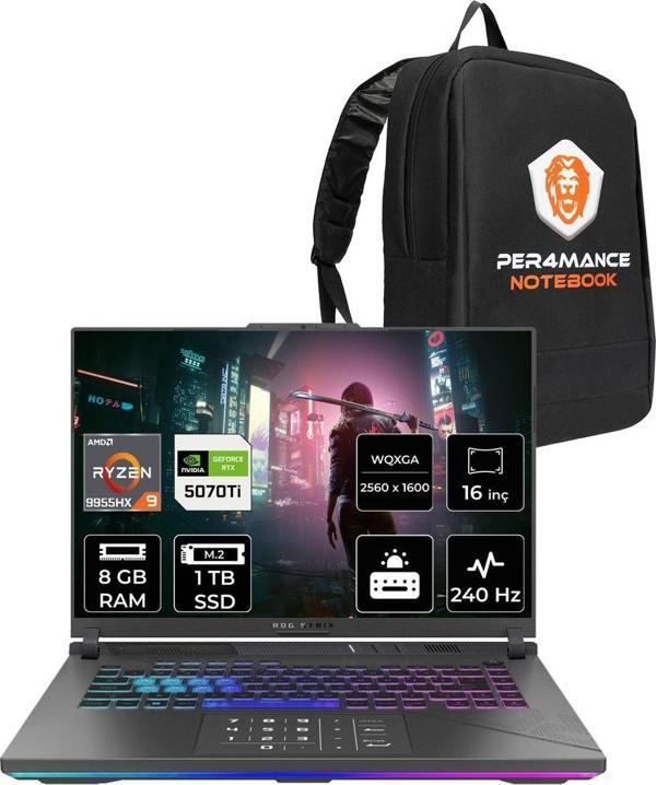 Asus Rog Strix G16 R9 9955Hx 8Gb 1Tb Ssd Rtx5070Ti/12Gb 140W 240Hz 16'' 2.5K Fdos Gaming & Per4 - Image 1