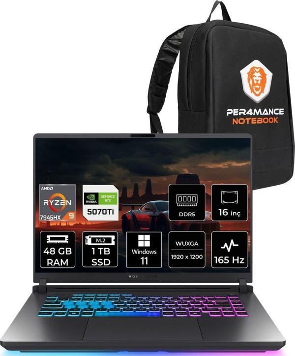 Asus Rog Strix G16 R9 7945Hx 48Gb 1Tb Ssd Rtx5070Ti/12Gb 165Hz 16" Wuxga W11P Gaming Laptop - Image 1