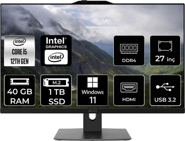 Msı Modern Am272P İ5 1235U 40Gb 1Tb Ssd 27" Fhd W11H All In One Bilgisayar & Per4 Bellek - Image 1