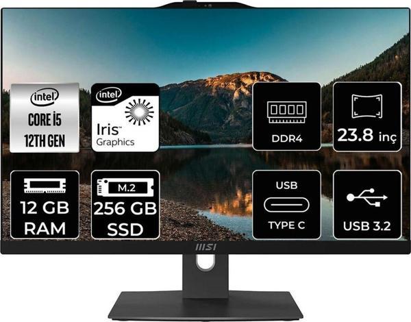 Msı Modern Am242P İ5 1235U 12Gb 256Gb Ssd 23.8" Fhd Fdos All In One Bilgisayar & Per4 Bellek - Image 1