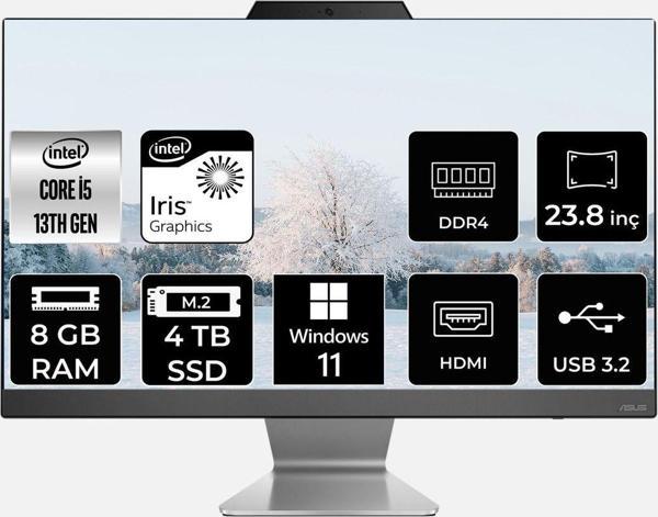 Asus A3402Wbak-I58512B0D İ5 1335U 8Gb 4Tb Ssd 23.8" Fhd W11P All In One Bilgisayar & Per4 Bellek - Image 1