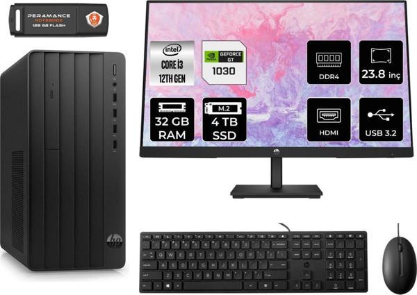 Hp Tower 290 G9 İ3 12100 32Gb Ram 4Tb Ssd Gt1030/4Gb Fdos 6D3A1Ea Masaüstü Pc & 23.8'' Monitör - Image 1