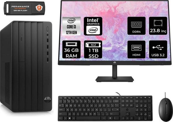Hp P Tower 290 G9 İ3 12100 36Gb Ram 1Tb Ssd Fdos 6D3A1Ea Masaüstü Pc & 23.8'' Monitör - Image 1