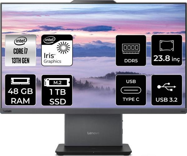 Lenovo Thinkcentre Neo 50A G5 İ7 13620H 48Gb Ddr5 1Tb Ssd 23.8" Fhd Fdos All İn One & Per4 Bellek - Image 1