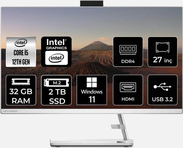 Lenovo Ideacentre İ5 12450H 32Gb 2Tb Ssd 27" Fhd W11H 27Iap7 All In One Bilgisayar & Per4 Bellek - Image 1