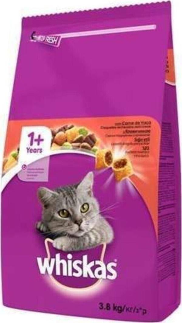 Whiskas SIĞIR ETLİ YETİŞKİN KEDİ MAMASI 3,8 kg - Image 1