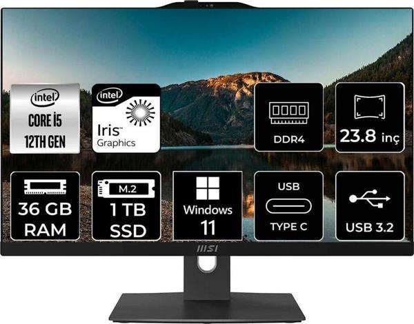 Msı Modern Am242P İ5 1235U 36Gb 1Tb Ssd 23.8" Fhd W11H All In One Bilgisayar & Per4 Bellek - Image 1