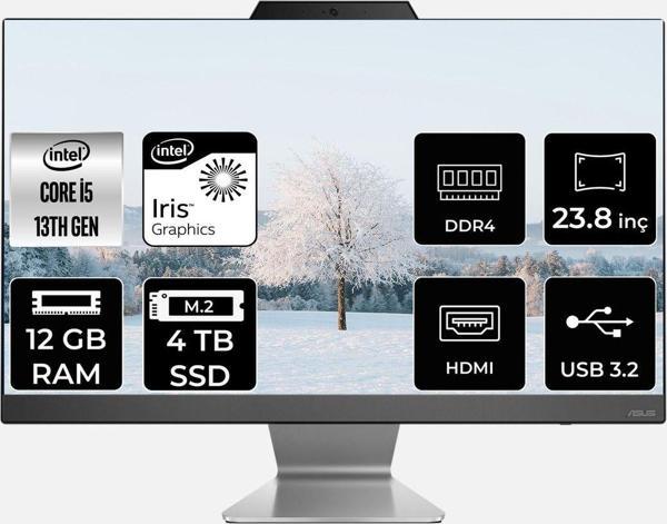 Asus A3402Wbak-I58512B0D İ5 1335U 12Gb 4Tb Ssd 23.8" Fhd Fdos All In One Bilgisayar & Per4 Bellek - Image 1
