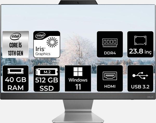 Asus A3402Wbak-I58512B0D İ5 1335U 40Gb 512Gb Ssd 23.8" Fhd W11P All In One Bilgisayar & Per4 Bellek - Image 1