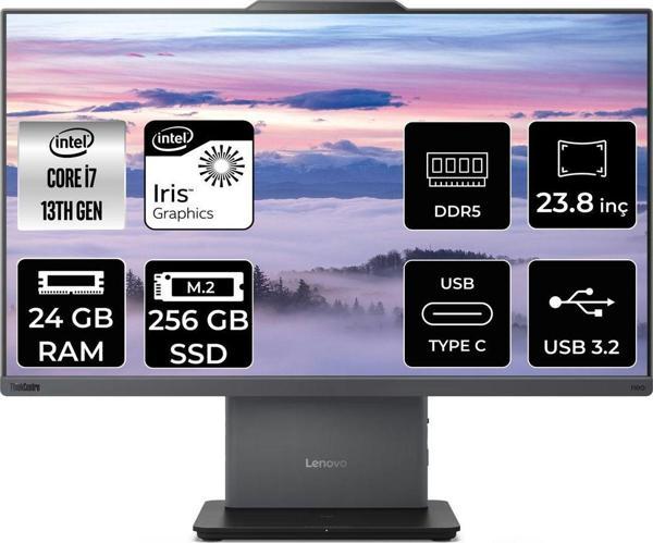 Lenovo Thinkcentre Neo 50A G5 İ7 13620H 24Gb Ddr5 256Gb Ssd 23.8" Fhd Fdos All İn One & Per4 Bellek - Image 1