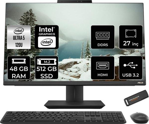 Asus A5702Wvark Ultra 5 120U 48Gb Ddr5 512Gb Ssd Intel Graphics 27" Fhd Fdos Siyah All İn One & Per4 - Image 1
