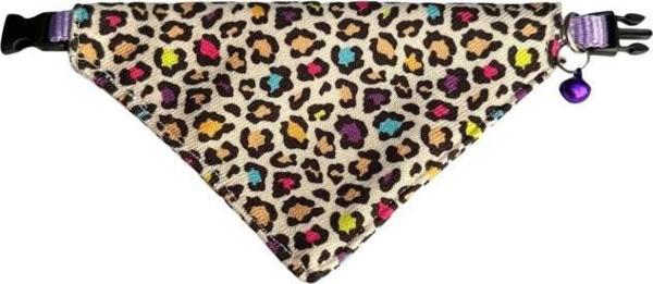 Cocopet Leopar Desenli Ayarlanabilir Fular Bandana Kedi Tasması - Image 1