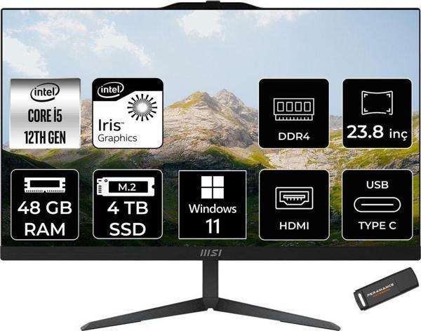 Msı Modern Am242 İ5 1235U 48Gb 4Tb Ssd 23.8" Fhd Ips W11P All In One Pc Siyah & Per4 Bellek - Image 1