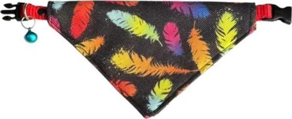 Cocopet Renkli Tüy Desenli Ayarlanabilir Fular Bandana Kedi Tasması - Image 1