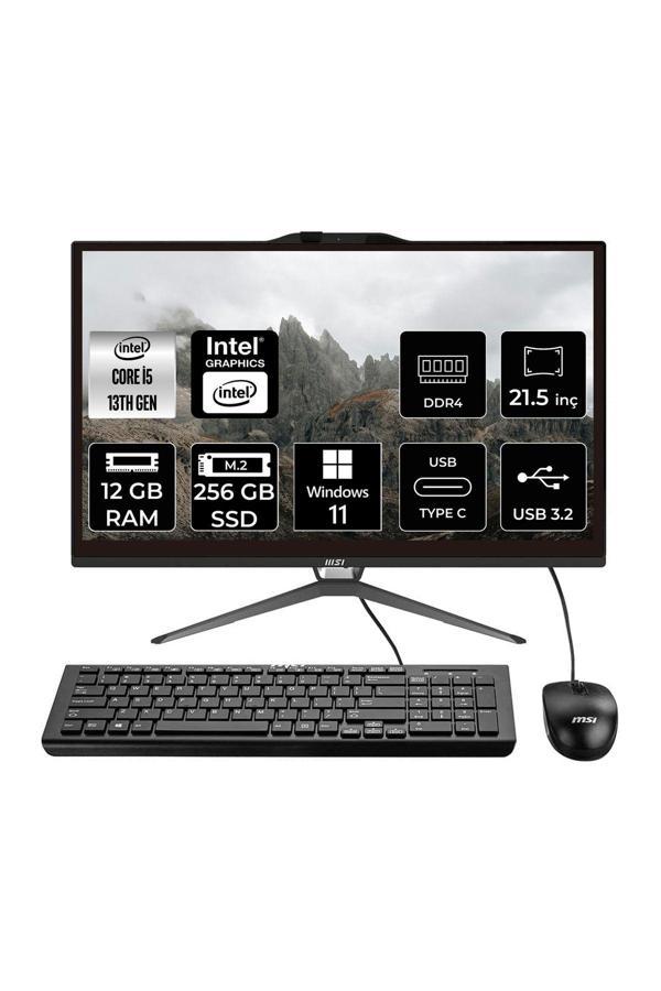 Msı Pro Ap222T İ5 13400 12Gb 256Gb Ssd 21.5" Fhd W11P Multı Touch All In One Pc & Per4 Bellek - Image 1