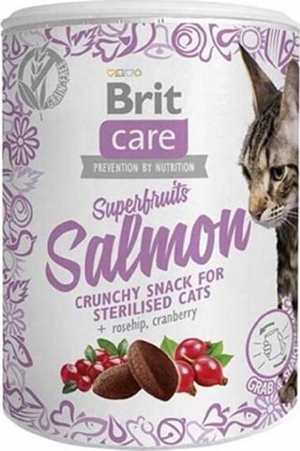 Brit Care Superfruits Somonlu ve Kızılcıklı Kıtır Kısırlaştırılmış Kedi Ödül Maması 100gr - Image 1