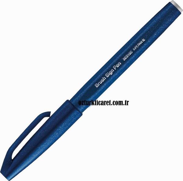 Pentel Brush Sign Pen Touch Blue Black - Image 1