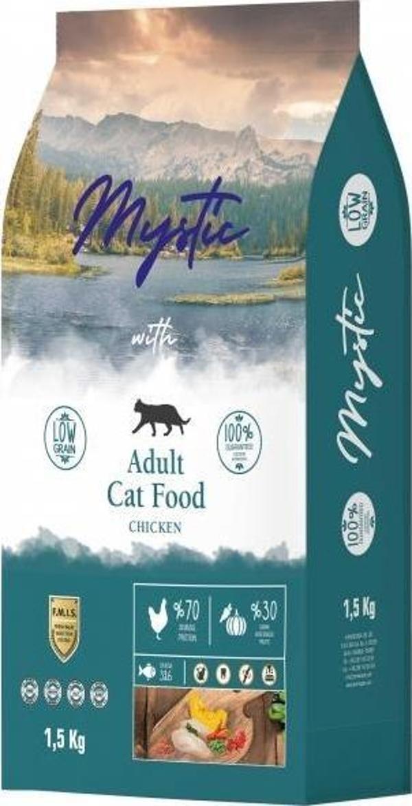 Mystic Az Tahıllı Yetişkin Kedi Maması Tavuklu 1,5 Kg - Image 1