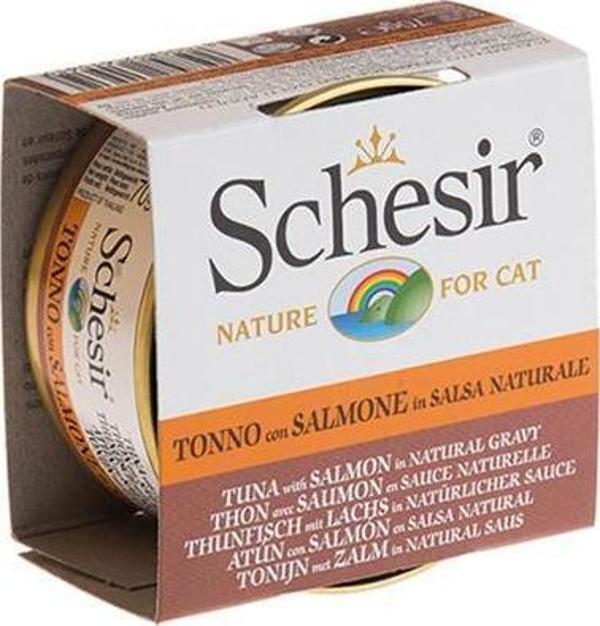 Schesir Soslu Tuna ve Somonlu Kedi Konservesi 70 Gr - Image 1