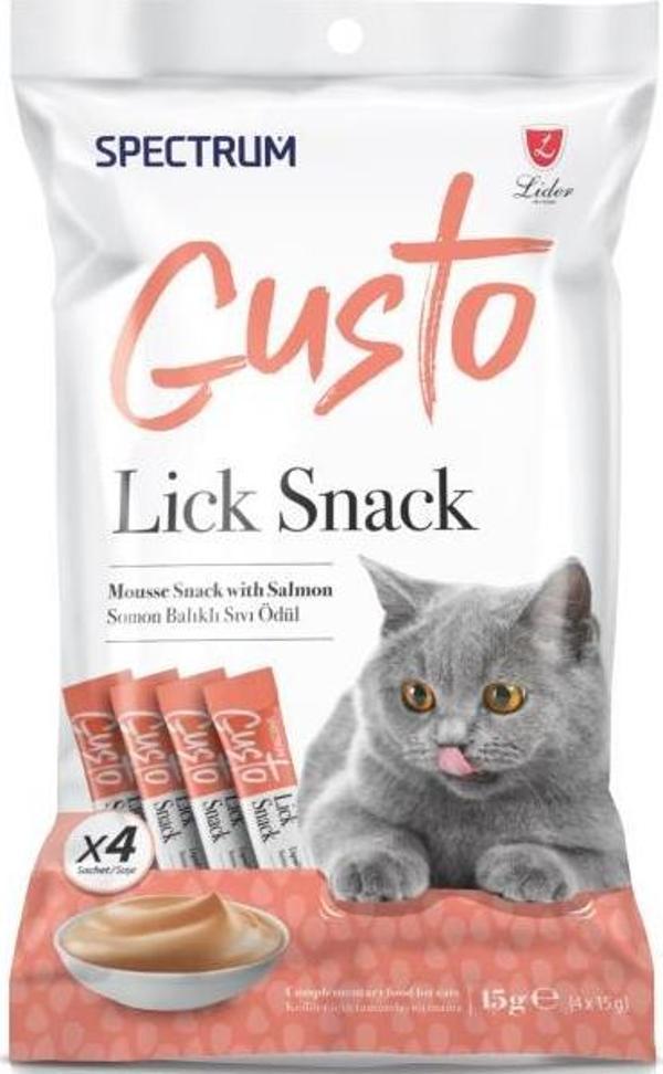 Spectrum Gusto Lick Snack Somon Balıklı 4x15gr - Image 1