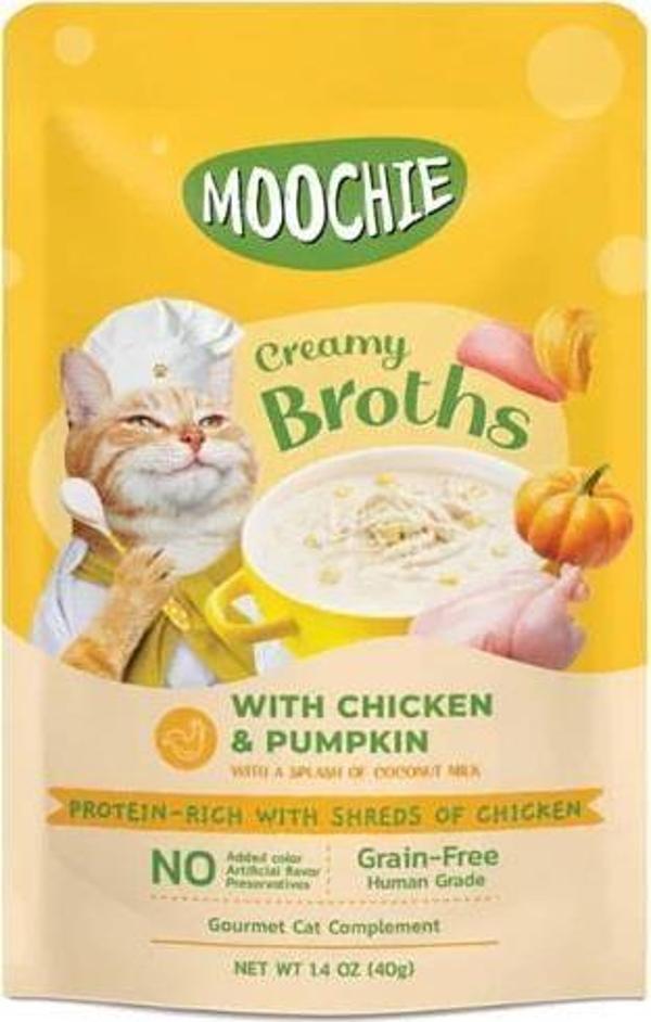 Moochie Parça Tavuk Etli Ve Balkabaklı Tahılsız Kedi Çorbası 40gr - Image 1