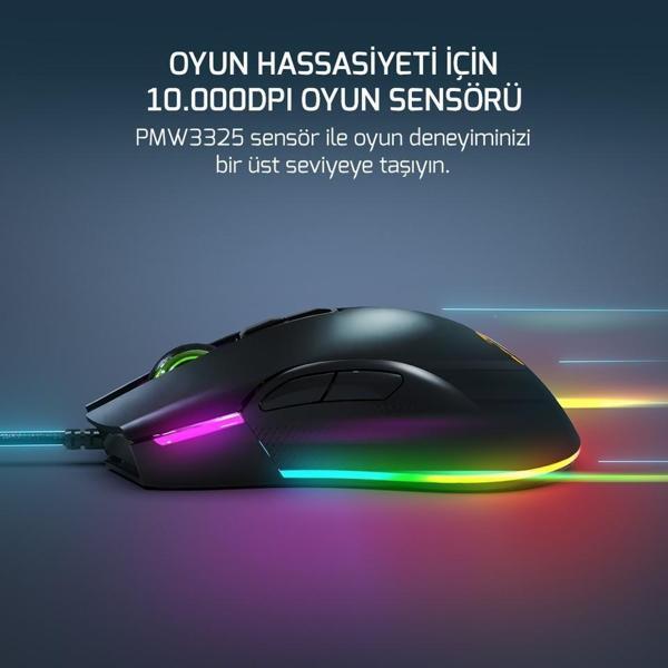 Gamepower Ursa 10000DPI USB Oyuncu Mouse Siyah - Image 1