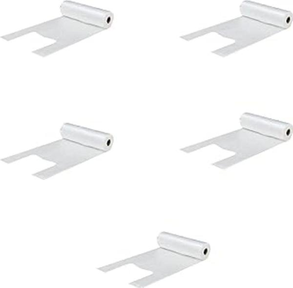 Tek Kullanımlık Market Atlet Torba Poşet - Orta Boy - Şeffaf - 200 Adetlik 5 Rulo / 1000 Torba - Image 1