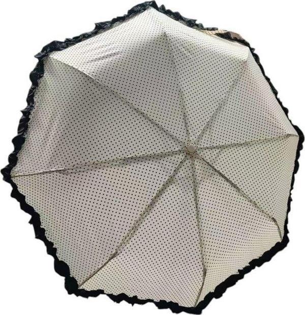 TK-3665 Katlanır Otomatik Şemsiye 8 Telli Desenli Fırfırlı - Image 1
