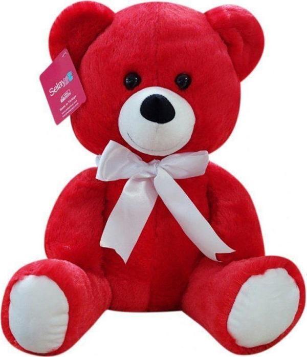 1178KR Selay, Oturan Ayı 37 cm Kırmızı - Image 1