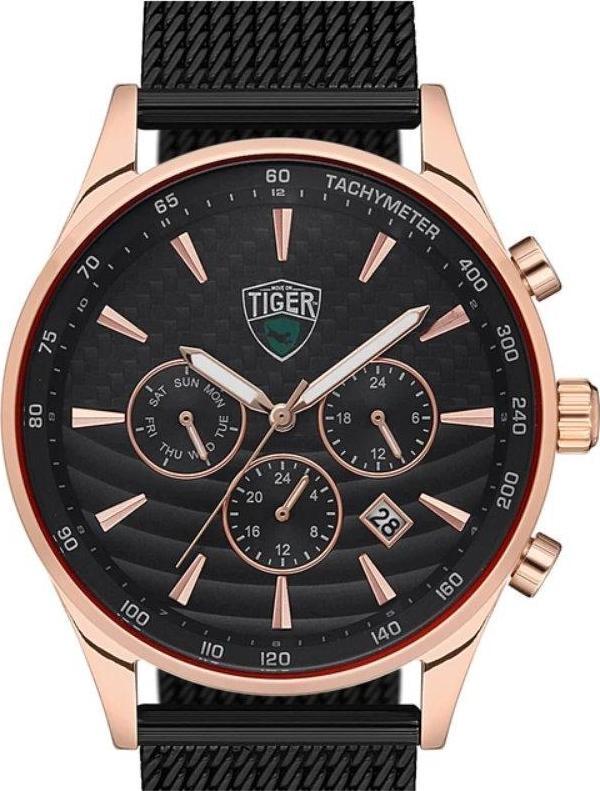 TI-2115MSRS SAFİR CAMLI TIGER ÇELİK ERKEK SAATİ - Image 1