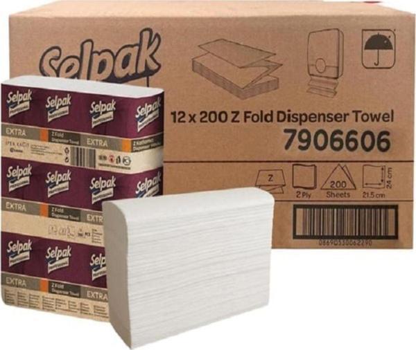 Selpak Professional Extra 12*200 Yaprak Katlamalı Z Havlu 1 Koli - Image 1