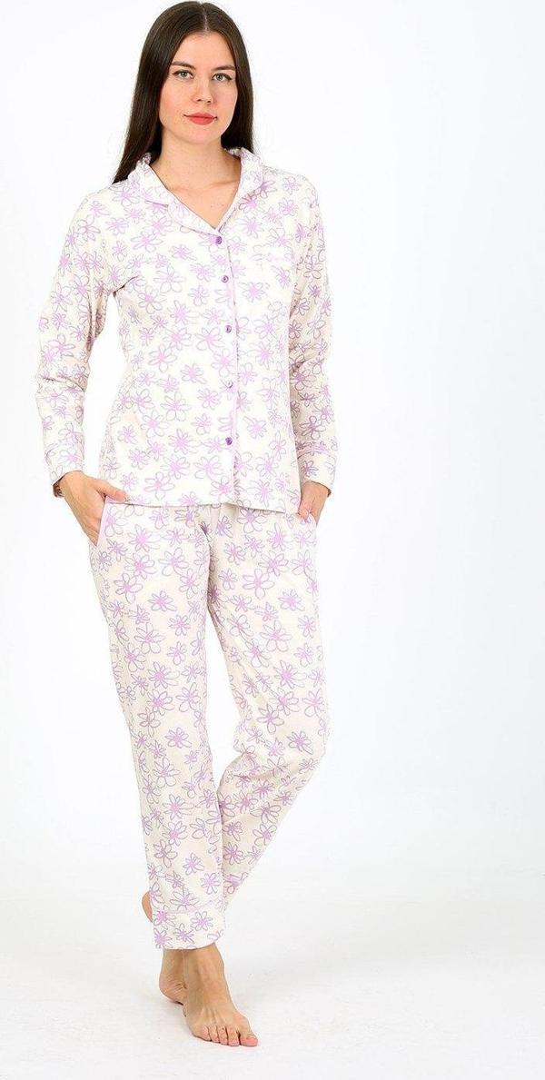 Akbeniz Kadın Penye Uzun Kol Pijama Takım 2776 - Image 1