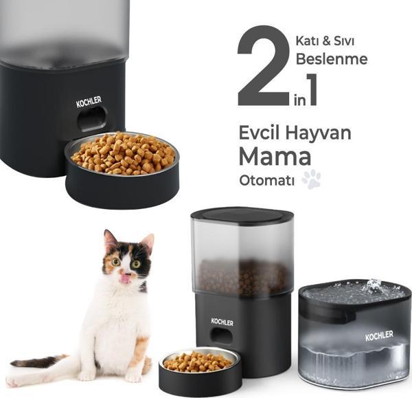 Evcil Hayvan Kedi Mama ve Su Otomatı Akıllı Besleme Ünitesi - Image 1