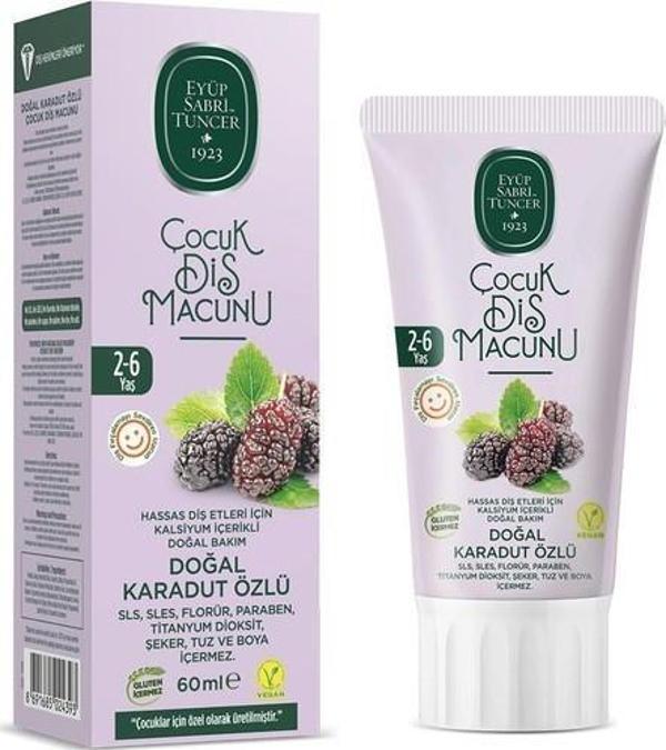 Eyüp Sabri Tuncer Doğal Karadut Özlü 2-6 Yaş Çocuk Diş Macunu 60 Ml - Image 1