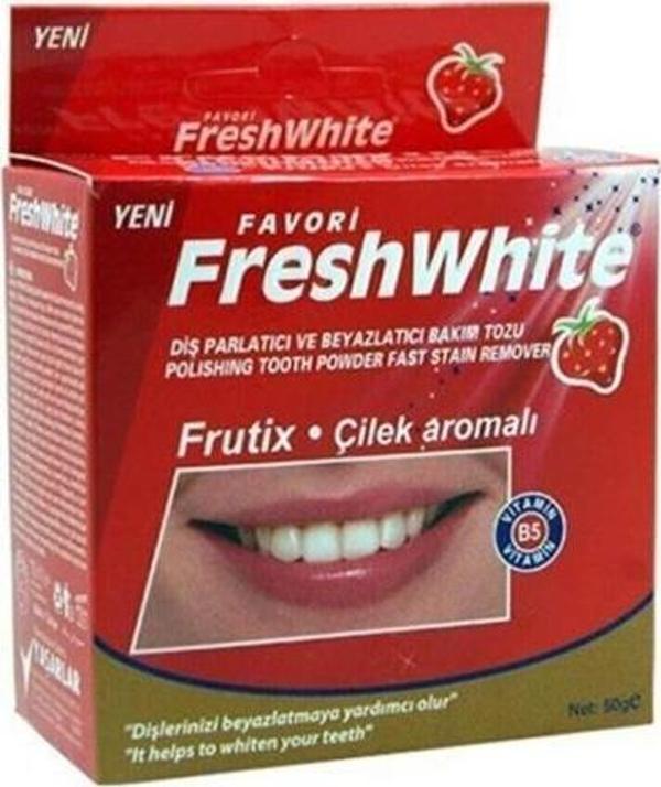 Fresh White Diş Paarlatıcı Toz Çilek Aromalı 50g - Image 1