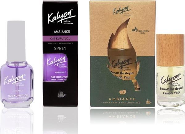 Kalyon Oje Kurutucu Sprey + Bitkisel Tırnak Besleyici Limon Yağı 11 ml - Image 1