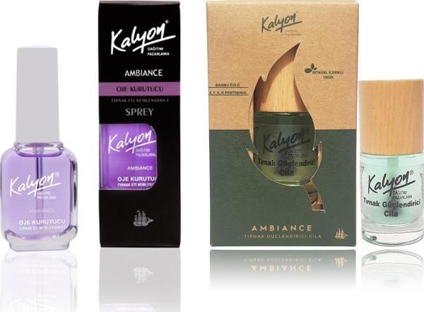 Kalyon Oje Kurutucu Sprey + Bitkisel Tırnak Güçlendirici Cila 11 ml - Image 1