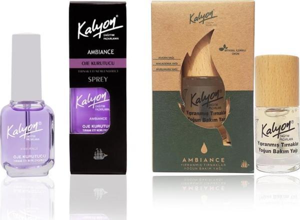 Kalyon Oje Kurutucu Sprey + Bitkisel Yıpranmış Tırnaklar Yoğun Bakım Yağı 11 ml - Image 1