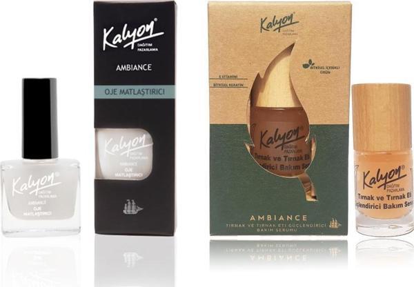Kalyon Oje Matlaştırıcı + Bitkisel Tırnak ve Tırnak Eti Güçlendirici Bakım Serumu 11 ml - Image 1