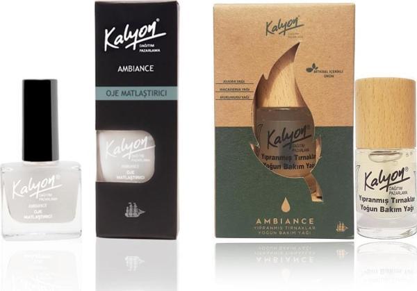 Kalyon Oje Matlaştırıcı + Bitkisel Yıpranmış Tırnaklar Yoğun Bakım Yağı 11 ml - Image 1