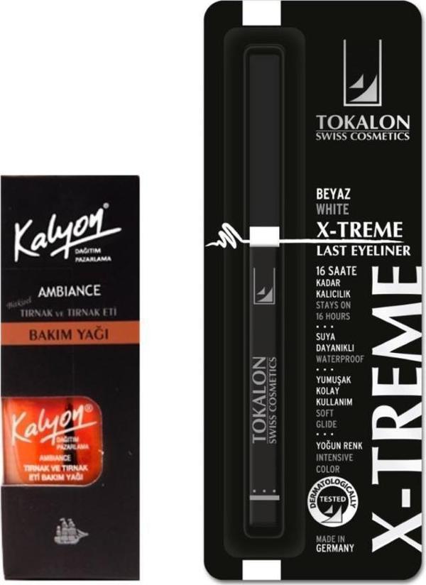 Kalyon Tırnak Bakım Yağı+Tokalon Asansörlü Göz Kalemi Beyaz - Image 1