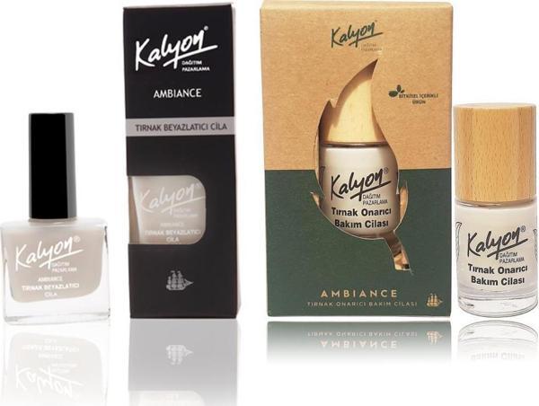 Kalyon Tırnak Beyazlatıcı Cilai + Bitkisel Tırnak Onarıcı Bakım Cilası 11 ml - Image 1
