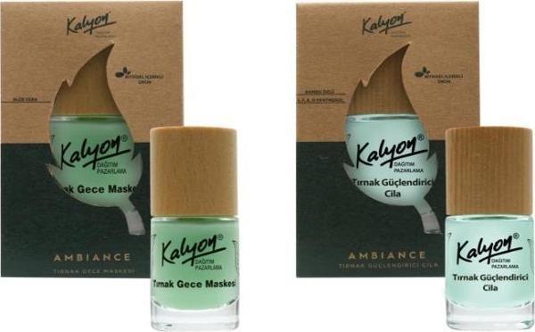 Kalyon Bitkisel Tırnak Güçlendirici Cila 11 Ml+Tırnak Gece Maskesi 11 Ml - Image 1