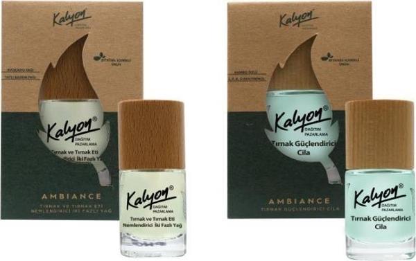 Kalyon Bitkisel Tırnak Güçlendirici Cila 11 Ml+Tırnak ve Tırnak Eti Nemlendirici İki Fazlı Yağ 11 Ml - Image 1